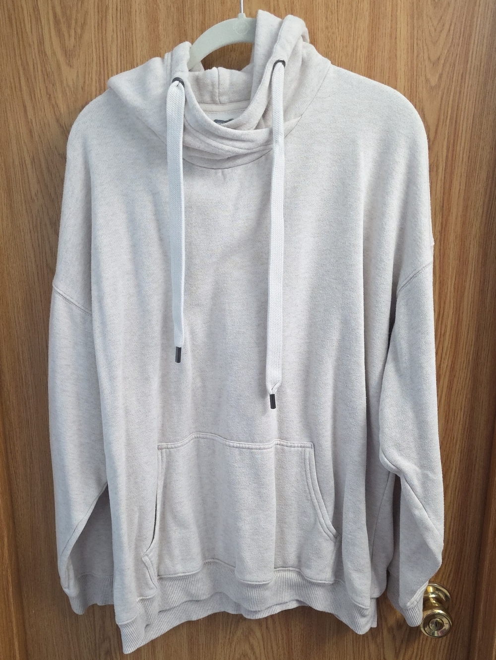 aerie Womens  Cream Cowl-Neck Pullover  Hoodie